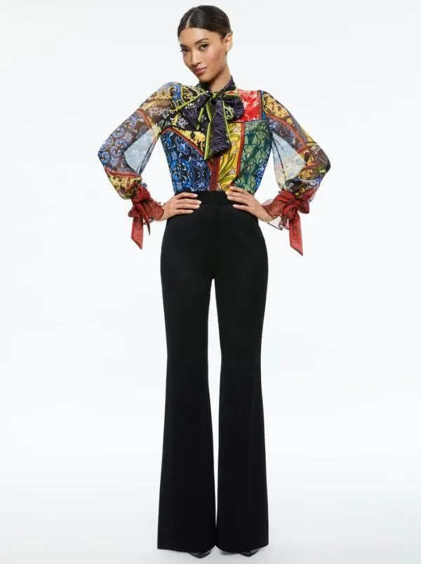 Tops Women Alice Olivia LLOYD TIE NECK BLOUSE After Sunset
