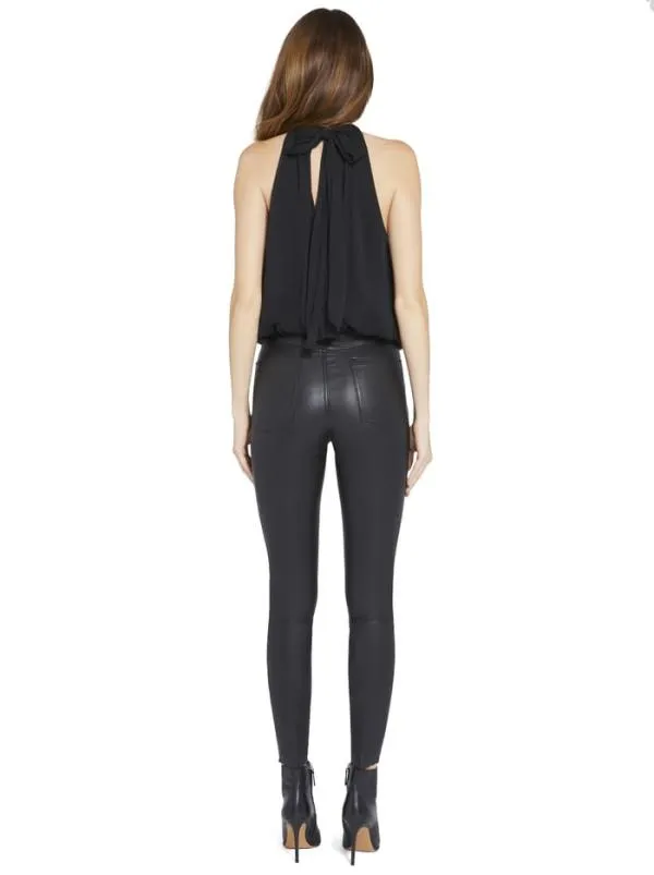 Tops Women Alice Olivia MARIS HALTER NECK GATHERED TOP Black