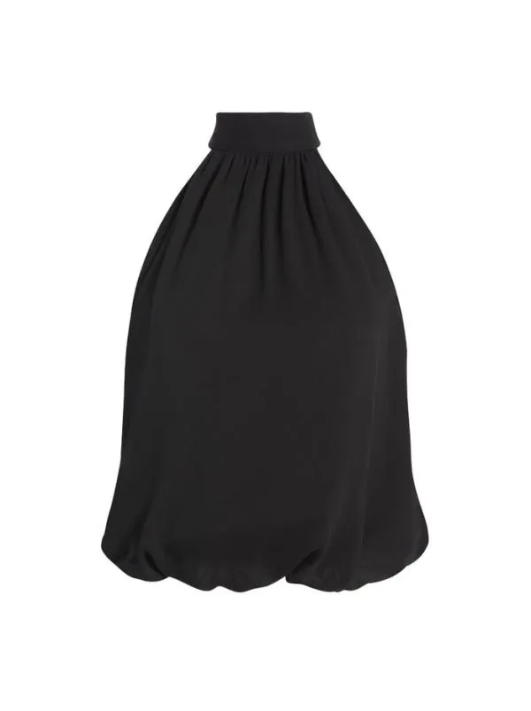 Tops Women Alice Olivia MARIS HALTER NECK GATHERED TOP Black