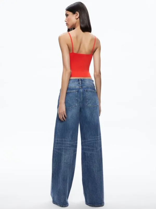 Tops Women Alice Olivia RHONA TWIST FRONT TANK Chili Pepper