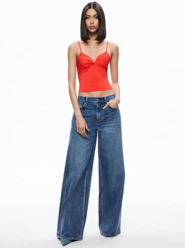Tops Women Alice Olivia RHONA TWIST FRONT TANK Chili Pepper