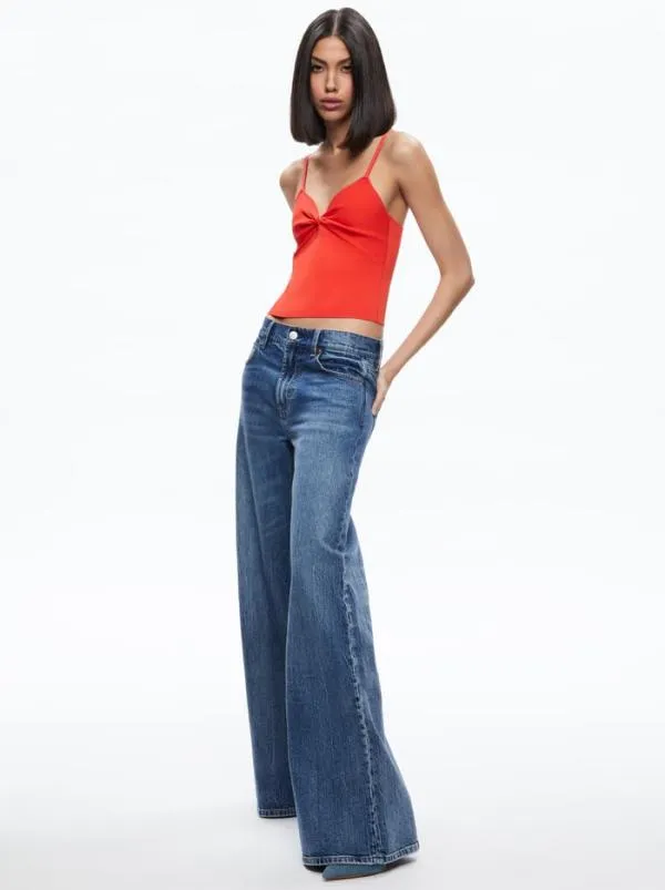 Tops Women Alice Olivia RHONA TWIST FRONT TANK Chili Pepper