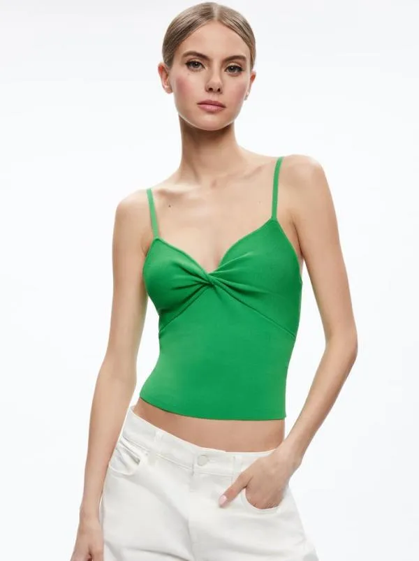 Tops Women Alice Olivia RHONA TWIST FRONT TANK Kelly