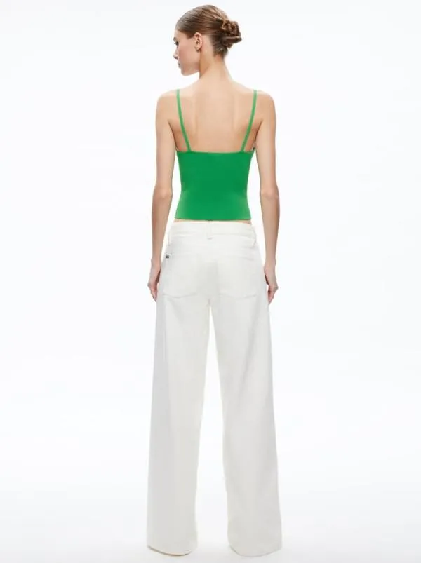 Tops Women Alice Olivia RHONA TWIST FRONT TANK Kelly