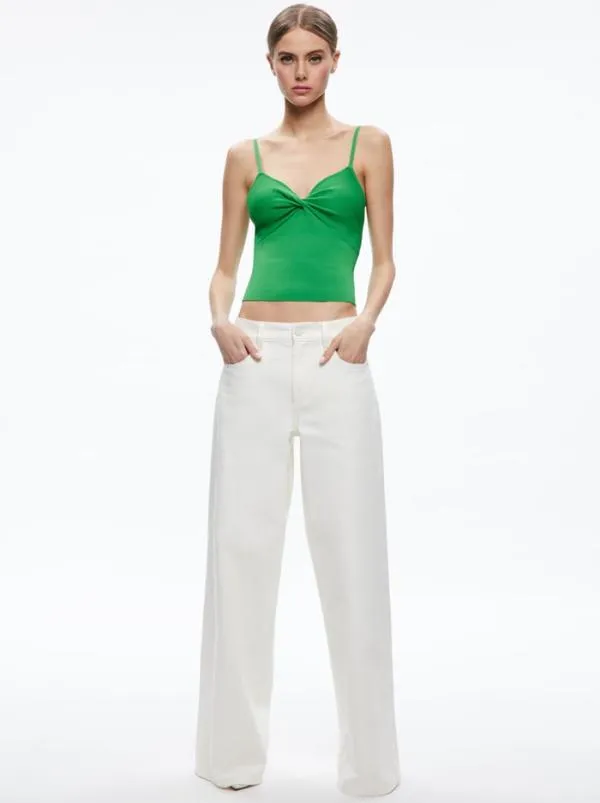 Tops Women Alice Olivia RHONA TWIST FRONT TANK Kelly