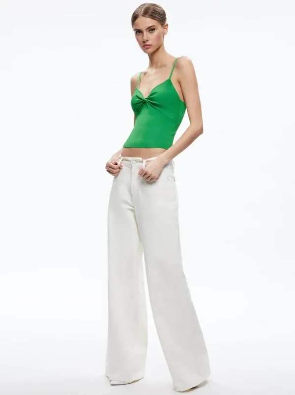 Tops Women Alice Olivia RHONA TWIST FRONT TANK Kelly