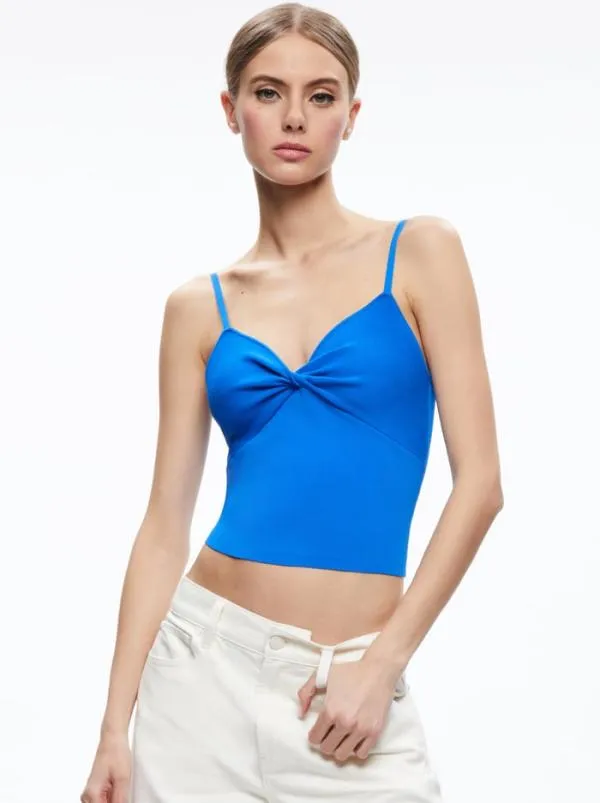 Tops Women Alice Olivia RHONA TWIST FRONT TANK Sapphire