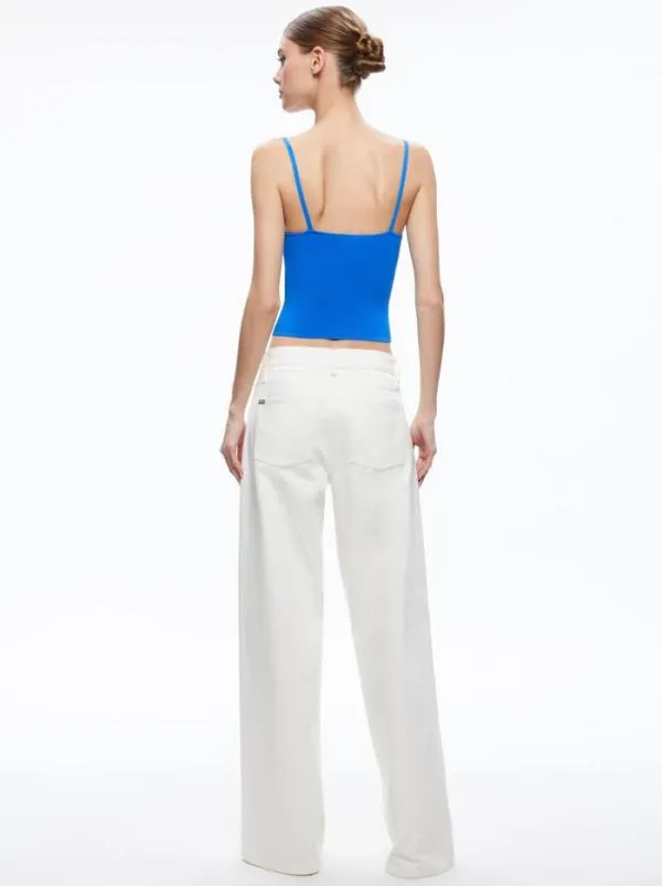 Tops Women Alice Olivia RHONA TWIST FRONT TANK Sapphire