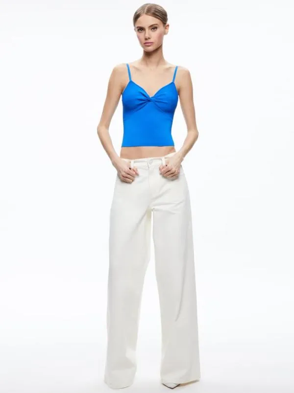 Tops Women Alice Olivia RHONA TWIST FRONT TANK Sapphire