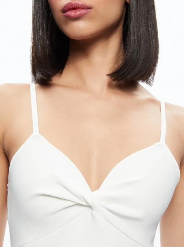 Tops Women Alice Olivia RHONA TWIST FRONT TANK Soft White