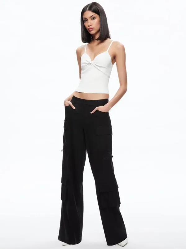 Tops Women Alice Olivia RHONA TWIST FRONT TANK Soft White