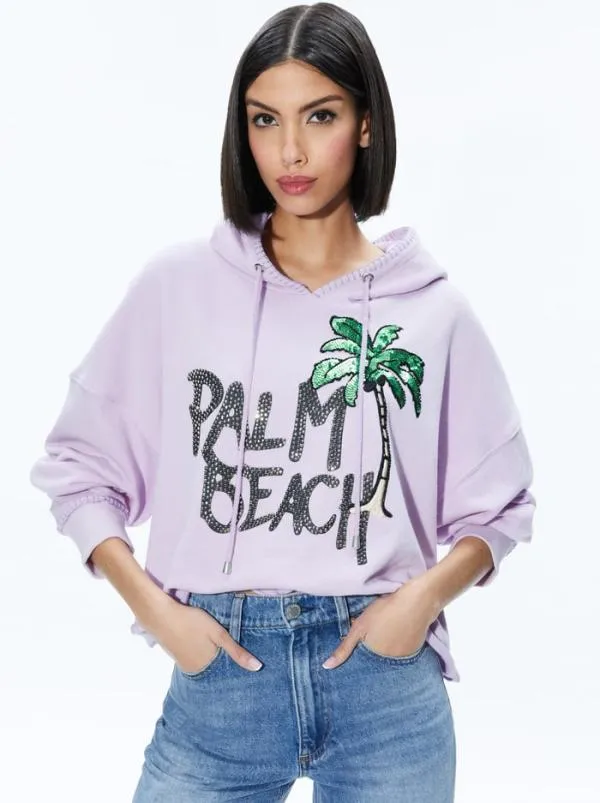 Tops Women Alice Olivia SUNNY BOXY CROPPED HOODIE Lavender