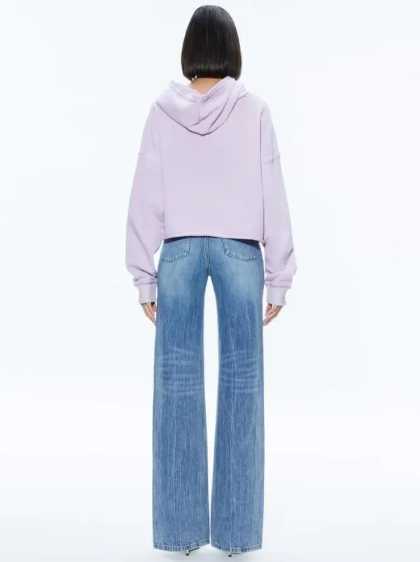 Tops Women Alice Olivia SUNNY BOXY CROPPED HOODIE Lavender