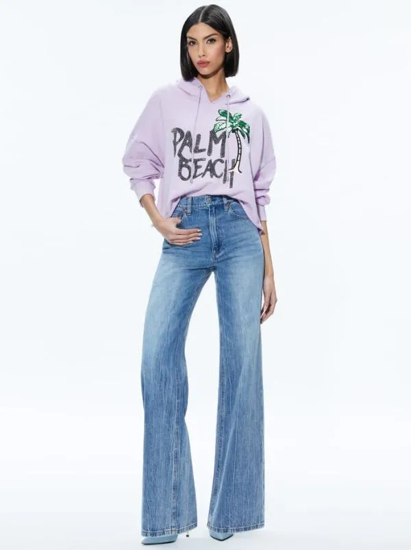 Tops Women Alice Olivia SUNNY BOXY CROPPED HOODIE Lavender