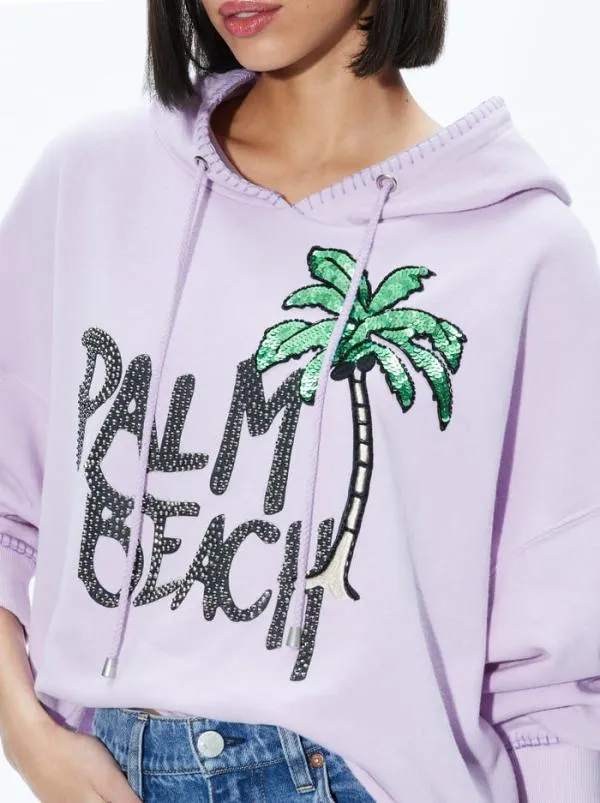 Tops Women Alice Olivia SUNNY BOXY CROPPED HOODIE Lavender