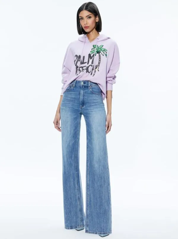 Tops Women Alice Olivia SUNNY BOXY CROPPED HOODIE Lavender