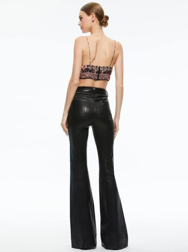 Tops Women Alice Olivia TAY TWIST FRONT BRALETTE Canopy Tile Black