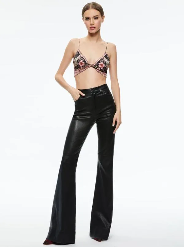 Tops Women Alice Olivia TAY TWIST FRONT BRALETTE Canopy Tile Black