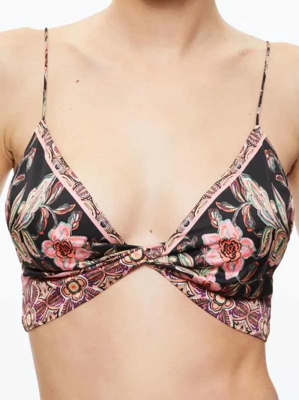 Tops Women Alice Olivia TAY TWIST FRONT BRALETTE Canopy Tile Black