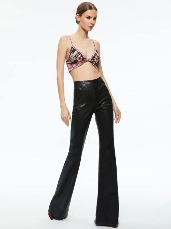 Tops Women Alice Olivia TAY TWIST FRONT BRALETTE Canopy Tile Black