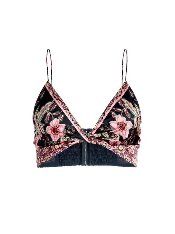 Tops Women Alice Olivia TAY TWIST FRONT BRALETTE Canopy Tile Black
