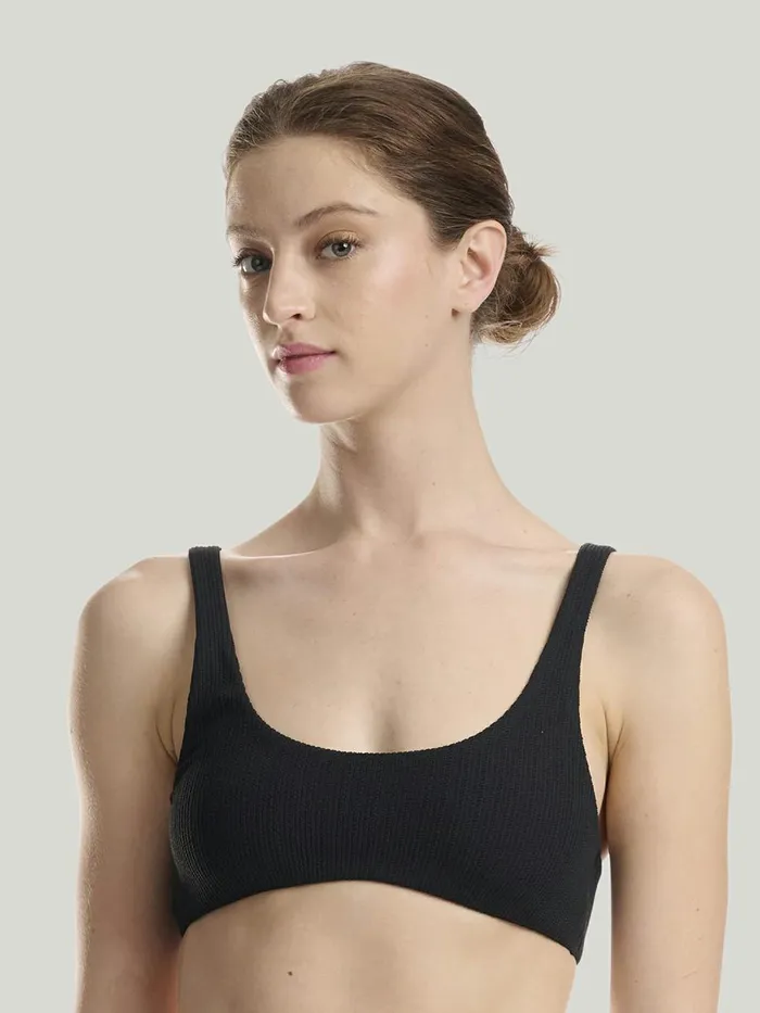 Ultra Texture Bikini Top Black Women Wolford Swimwear