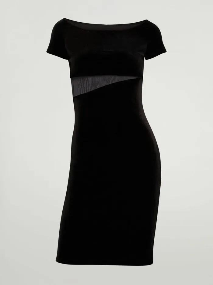 Velvet Drape Dress Black Women Wolford Dresses and Skirts