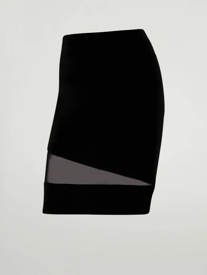 Velvet Drape Skirt Black Women Wolford Dresses and Skirts