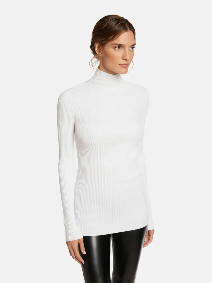 Viscose Rib Pullover White Women Wolford Longsleeve Shirts