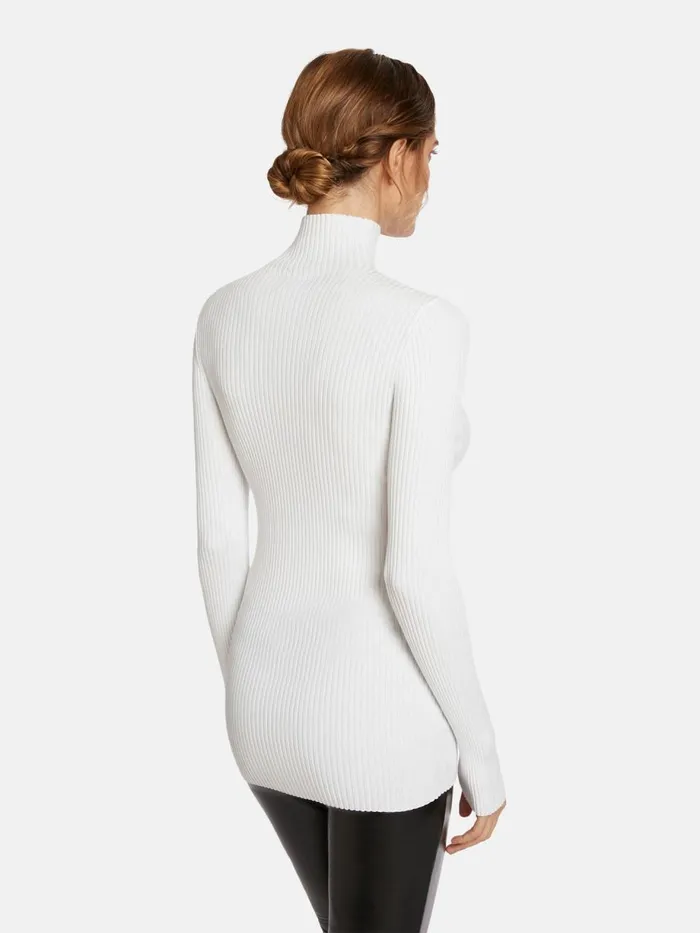 Viscose Rib Pullover White Women Wolford Longsleeve Shirts