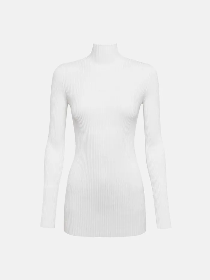 Viscose Rib Pullover White Women Wolford Longsleeve Shirts