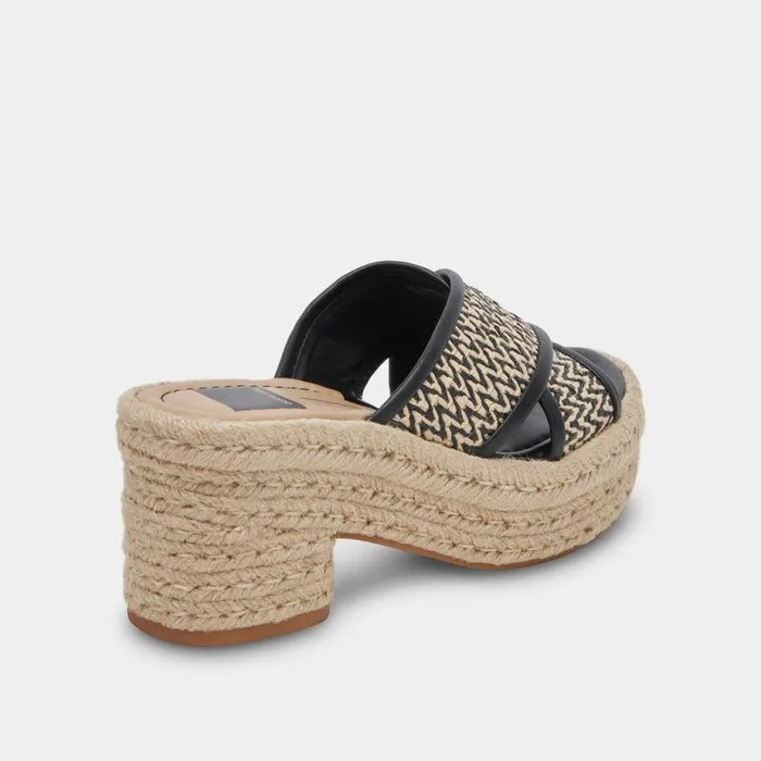 Wedges Shop Dolce Vita Eldora Heels White Black Raffia White Black Raffia
