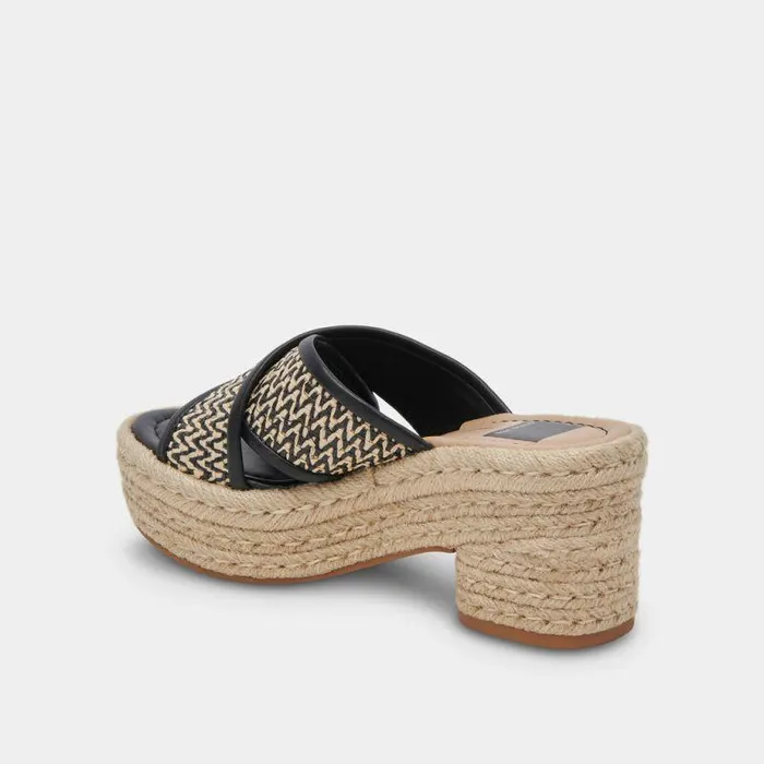Wedges Shop Dolce Vita Eldora Heels White Black Raffia White Black Raffia