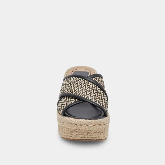Wedges Shop Dolce Vita Eldora Heels White Black Raffia White Black Raffia