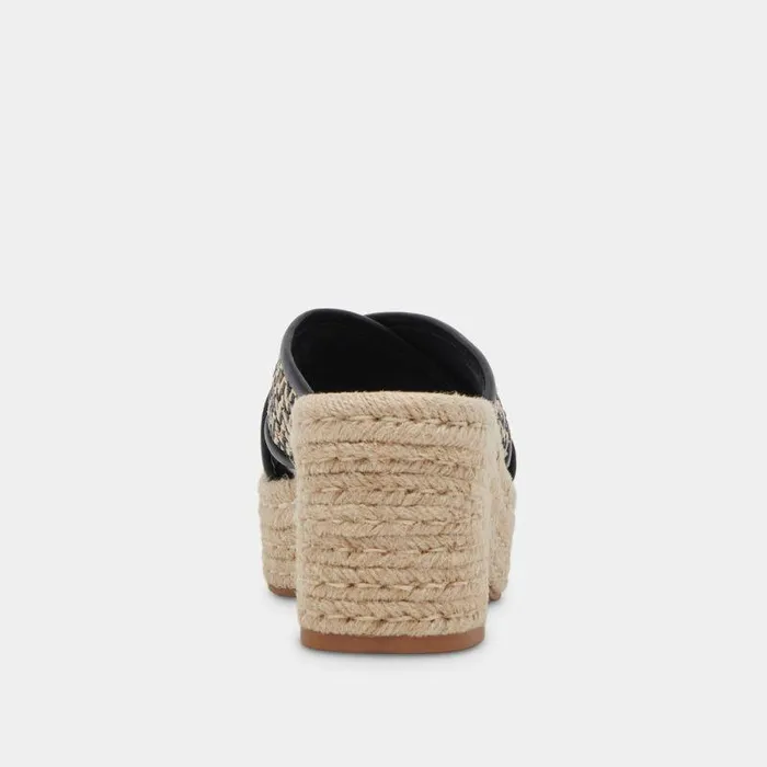 Wedges Shop Dolce Vita Eldora Heels White Black Raffia White Black Raffia
