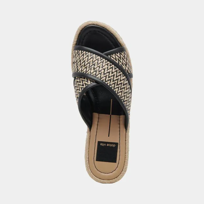 Wedges Shop Dolce Vita Eldora Heels White Black Raffia White Black Raffia