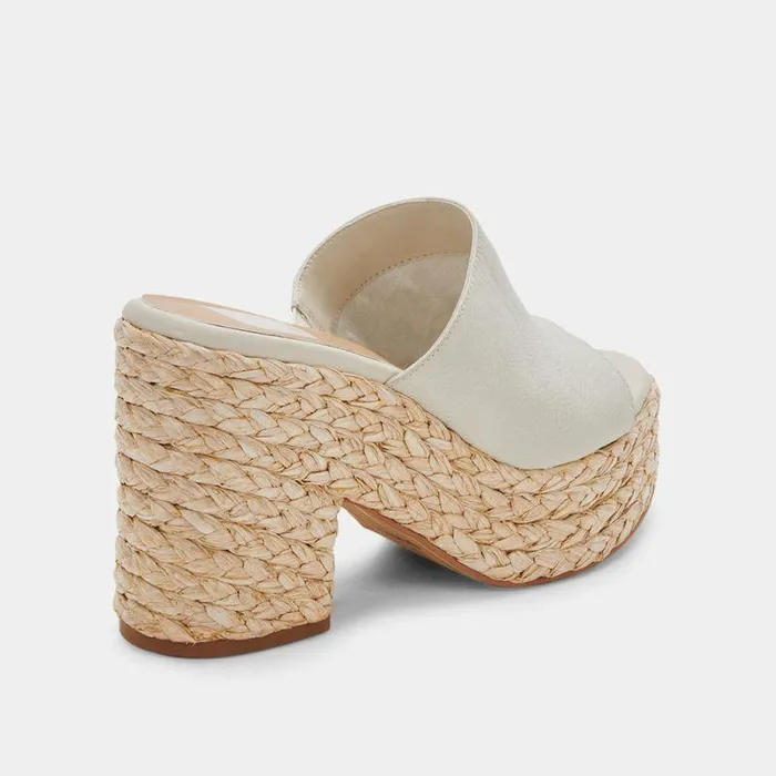 Wedges Shop Dolce Vita Elora Heels Ivory Leather Ivory Leather Heeled Sandals Ivory Leather