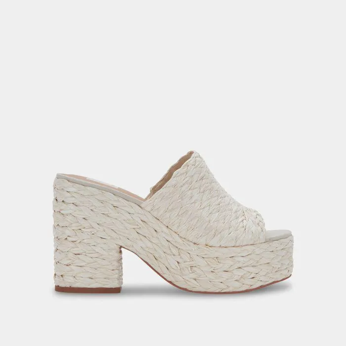 Wedges Shop Dolce Vita Elora Heels Offwhite Raffia Offwhite Raffia Heeled Sandals Off White Raffia