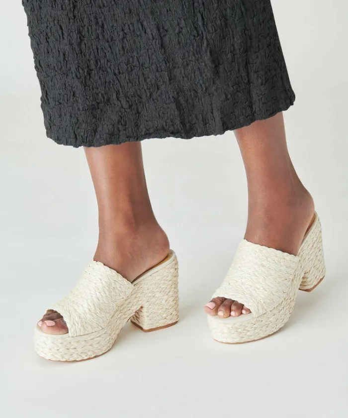 Wedges Shop Dolce Vita Elora Heels Offwhite Raffia Offwhite Raffia Heeled Sandals Off White Raffia