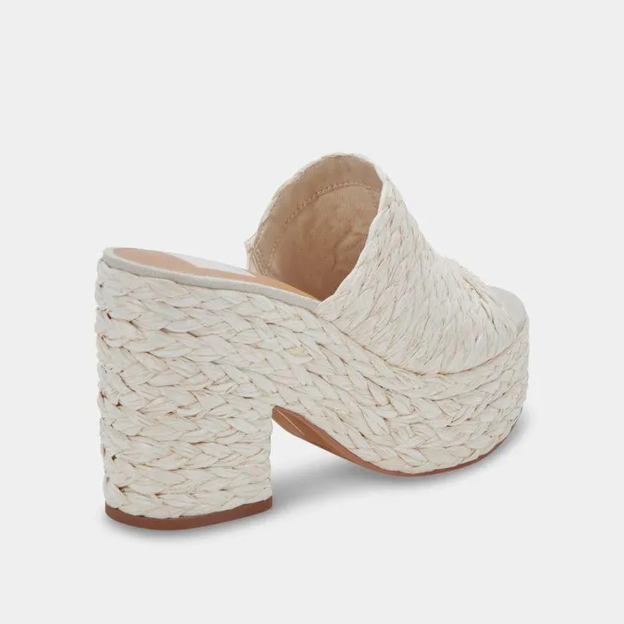 Wedges Shop Dolce Vita Elora Heels Offwhite Raffia Offwhite Raffia Heeled Sandals Off White Raffia
