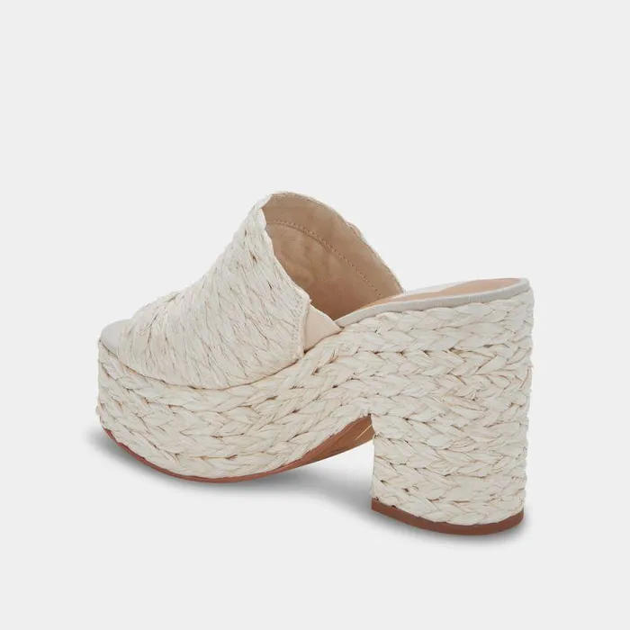 Wedges Shop Dolce Vita Elora Heels Offwhite Raffia Offwhite Raffia Heeled Sandals Off White Raffia