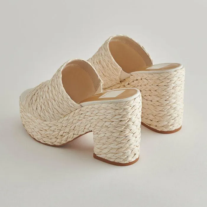 Wedges Shop Dolce Vita Elora Heels Offwhite Raffia Offwhite Raffia Heeled Sandals Off White Raffia