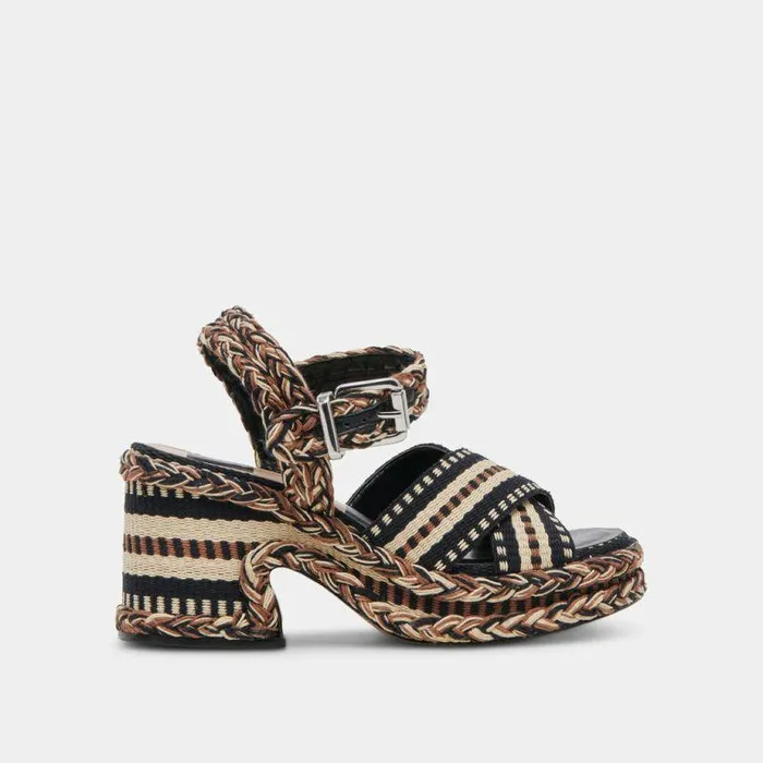 Wedges Shop Dolce Vita Grayce Heels Black Multi Woven Black Multi Woven