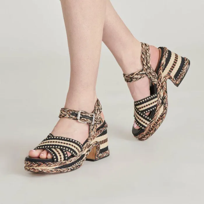 Wedges Shop Dolce Vita Grayce Heels Black Multi Woven Black Multi Woven