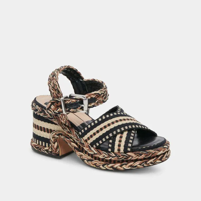 Wedges Shop Dolce Vita Grayce Heels Black Multi Woven Black Multi Woven