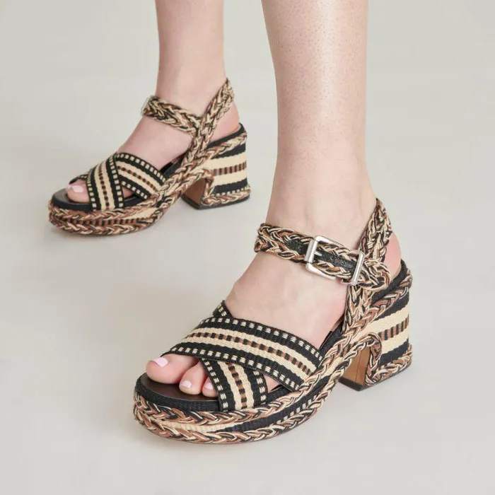 Wedges Shop Dolce Vita Grayce Heels Black Multi Woven Black Multi Woven