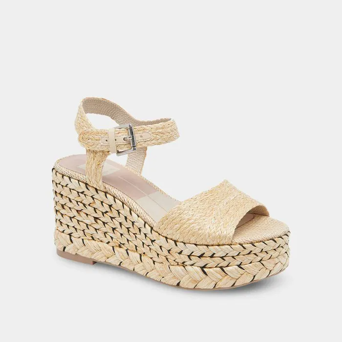 Wedges Shop Dolce Vita Tiago Wedges Lt Natural Raffia Raffia Sandals and Recycled Materials Lt Natural Raffia
