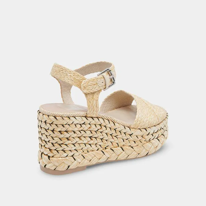 Wedges Shop Dolce Vita Tiago Wedges Lt Natural Raffia Raffia Sandals and Recycled Materials Lt Natural Raffia