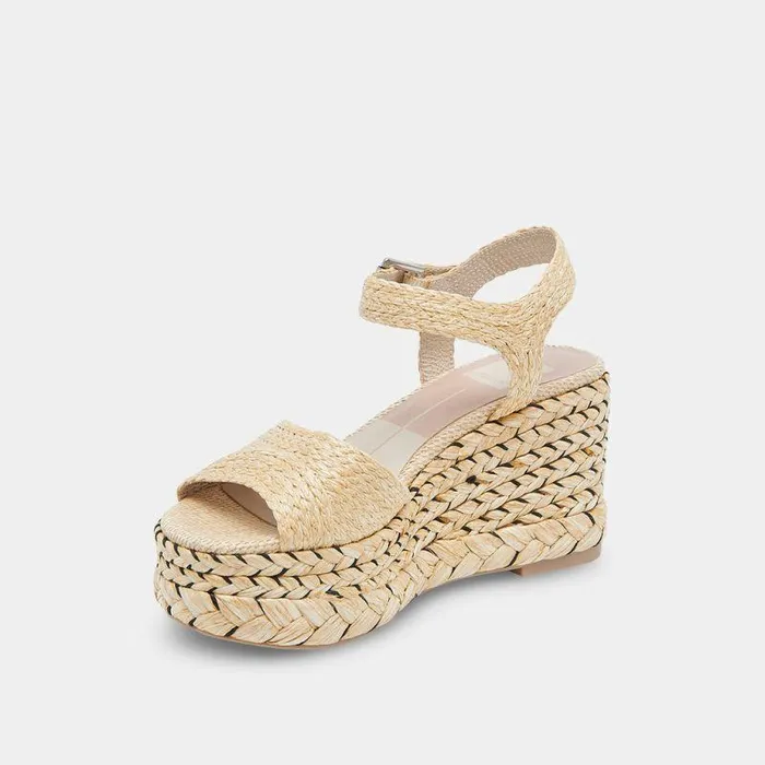 Wedges Shop Dolce Vita Tiago Wedges Lt Natural Raffia Raffia Sandals and Recycled Materials Lt Natural Raffia