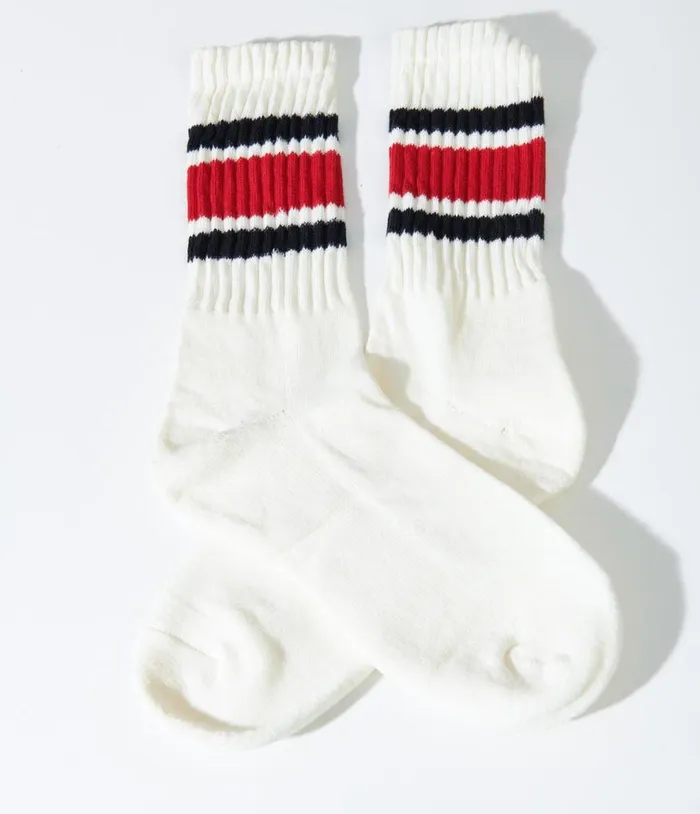 White and Red Striped Socks Accessories Unique Vintage Stockings and Tights